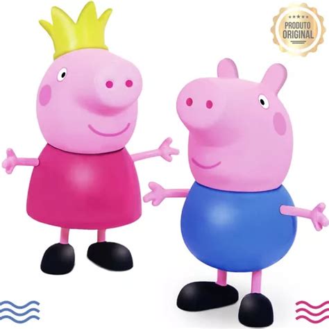 Bonecos Peppa Pig E George Pig Pel Cia Cm Original Elka Frete Gr Tis