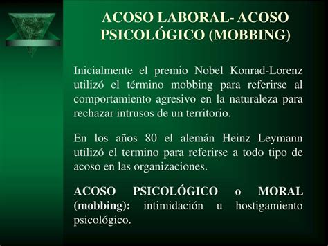 Ppt Acoso Sexual Acoso Laboral Moral O Mobbing Sindrome De Bournea