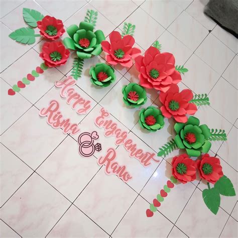 Jual Dekorasi Paper Flower Paket Lengkap Bunga Nama Dekorasi Akad