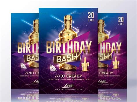 Birthday Bash Flyer PSD Templates Creative Flyers