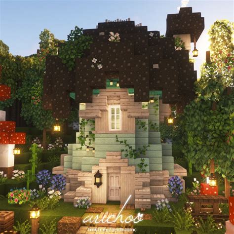 Brown Mushroom Cottage By Arichoo In 2023 Minecraft Designs