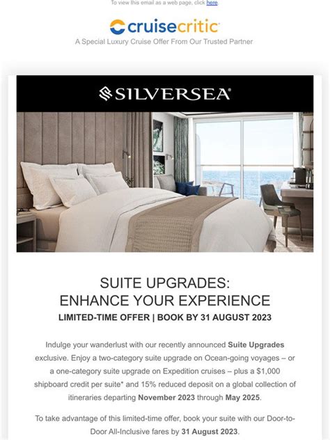 Cruise Critic Silversea Suite Upgrades Exclusive Milled