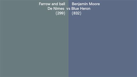 Farrow And Ball De Nimes Vs Benjamin Moore Blue Heron Side