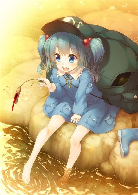 Safebooru 1girl Backpack Bag Bangs Between Legs Blue Coat Blue Eyes