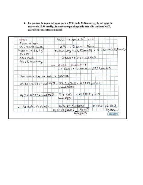 SOLUTION Ejercicios De Propiedades Coligativas Studypool