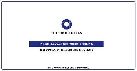 Permohonan Jawatan Kosong IOI Properties Group Berhad Portal Kerja