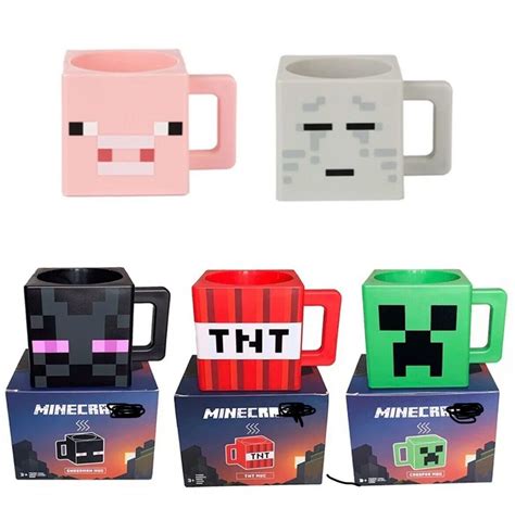 Minecraft 3D Creeper Ceramic Mug TNT Cube Collectible Mugs Cup Novelty