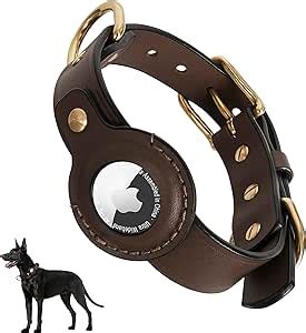 Jowlroel AirTag Collar de perro de piel 100 auténtico con soporte