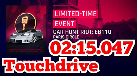 Asphalt 9 Touchdrive CAR HUNT RIOT BUGATTI EB110 02 15 047 PARIS