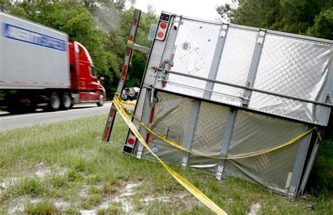 Wrecked Semi Trailer On Interstate 95 Near Hardeeville Hilton Head