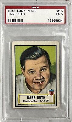 1952 TOPPS LOOK N SEE 15 BABE RUTH PSA 5 5934 EBay