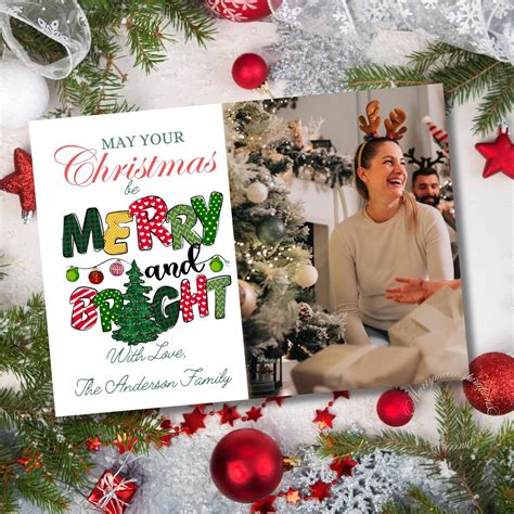 Printable Christmas Greetings Card Template Merry Christmas - Etsy