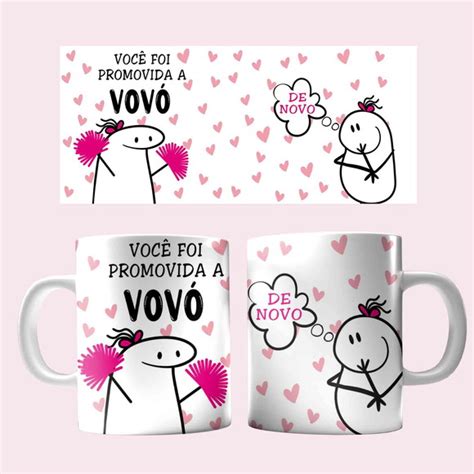 Caneca De Cerâmica Personalizada Flork Promovido A Vovó Elo7