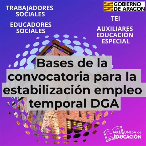 Bases de la convocatoria para la estabilización empleo temporal DGA