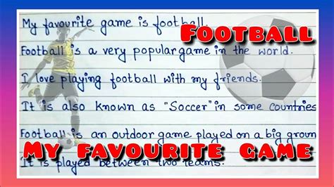 My Favourite Game Football Lines In English L 10 Lines On My Favourite