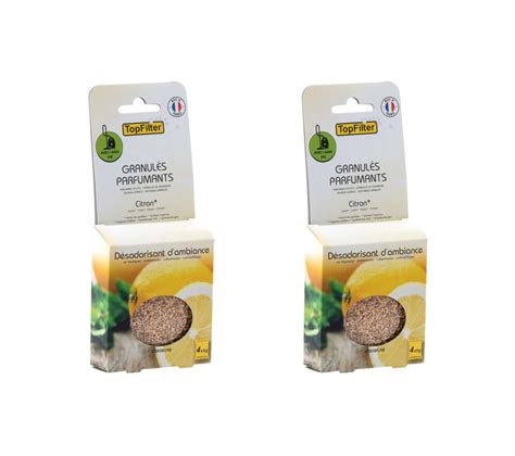 Lot de 2 x 4 Sachets de granulés de parfum pour aspirateur à la citron