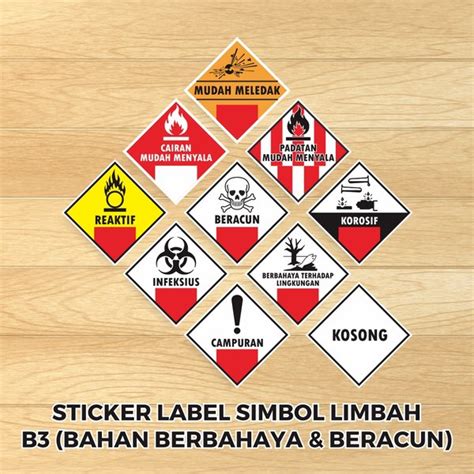 Jual Sticker Label Vinyl Simbol Limbah B3 Stiker Bahan Berbahaya Dan Beracun 15 X 15 Cm Di Lapak