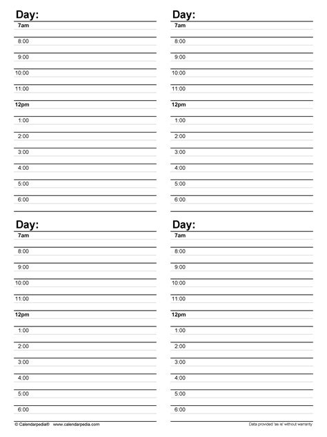 Free Daily Schedules In PDF Format 30 Templates