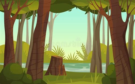 Pancarta De Paisaje Forestal O De Paisaje Natural Vectorial Ilustración