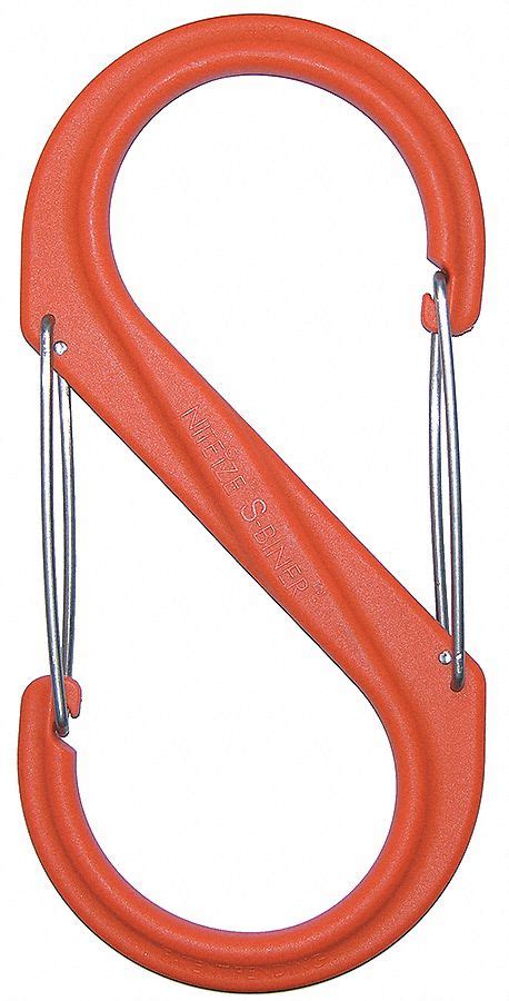 Carabiner Clip,10-3/8 In.,Plastic,Orange - Grainger