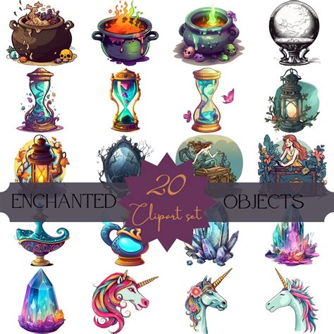 Enchanted Objects Clipart Set: 20 Transparent PNG Images of Mystical ...