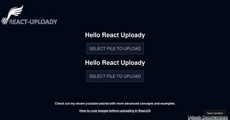 React Uploady Crop And Upload Forked Codesandbox