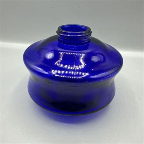 Vintage Cobalt Blue Glass Oil Lamp Section Only Hong Kong Replacement