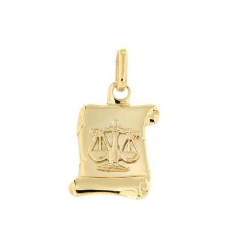 Pendentif Parchemin Balance En Or Jaune Cha Ne Offerte