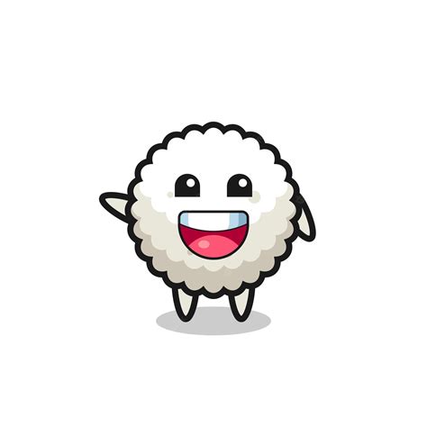 Premium Vector Happy Rice Ball Cute Mascot Character