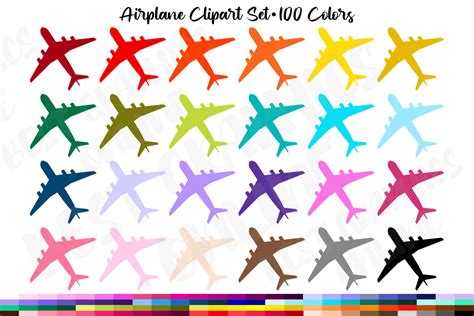 Airplane Clipart, Aeroplane Silhouette Clipart Graphics Set By Best ...