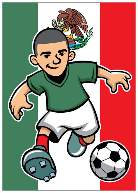 mexico soccer player with flag background 20121614 Vector Art at Vecteezy