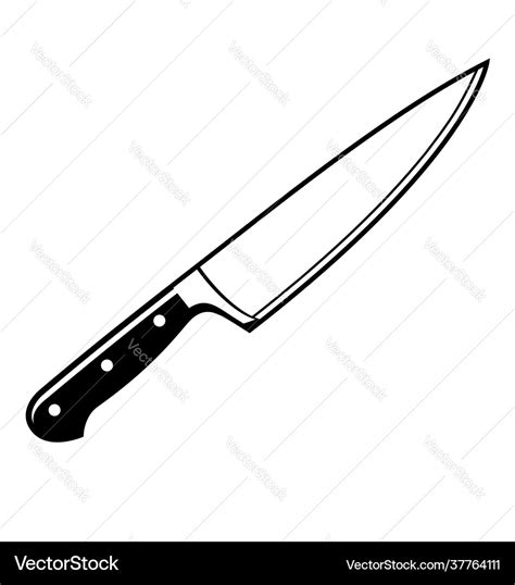 German style chef knife outline icon Royalty Free Vector