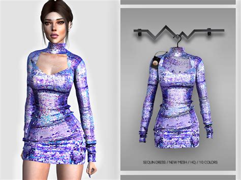 The Sims Resource Sequin Dress BD391