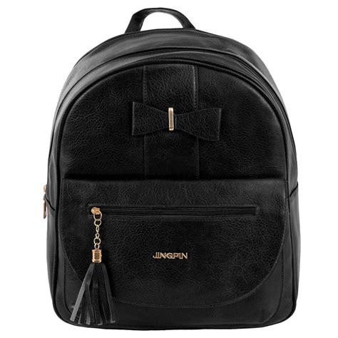 Mochila Feminina Em Alto Relevo Tassel E Laço Frontal Compre