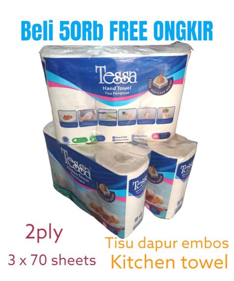 Tisu Tessa Tissue Dapur 3 Roll 70 Sheets Hand Towel Pengesat Tessa