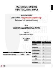 SMG451 Individual Assignment Pdf FAKULTI SAINS SUKAN DAN REKREASI