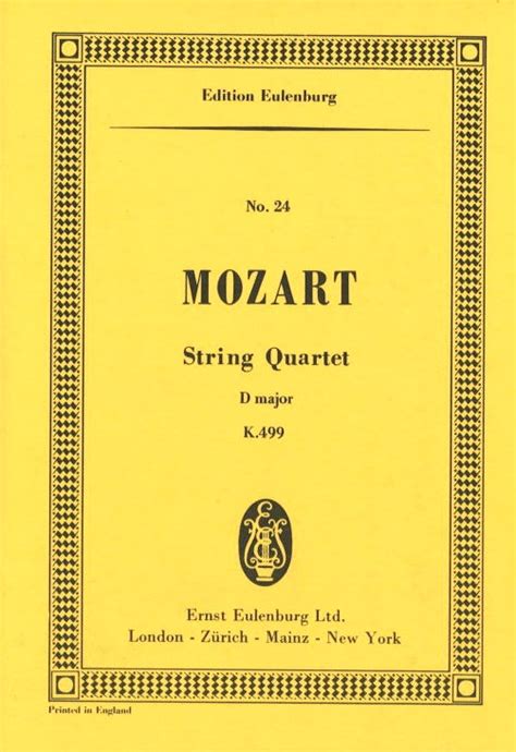 String Quartet Kv In D No Hoffmeister