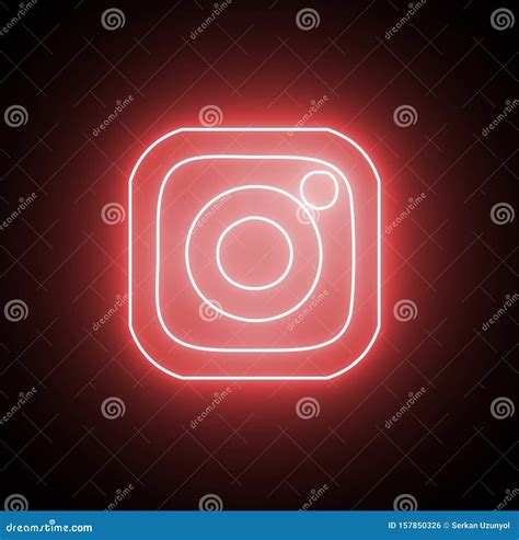 Neon Instagram Icon With Beautiful Glowing Led Light Editorial Photo Illustration Of Isolated