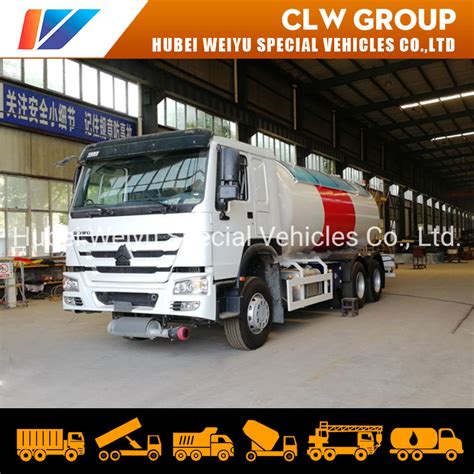 L Cbm Lpg Bobtail Truck Tons Howo Liquified Petroleum Gas Road