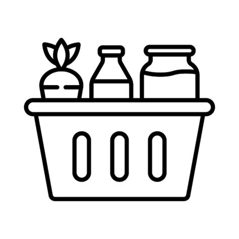 Premium Vector Groceries Line Illustration