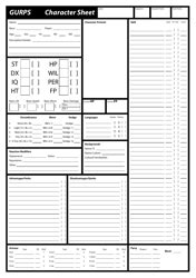 GURPS Character Sheet Download Printable PDF | Templateroller