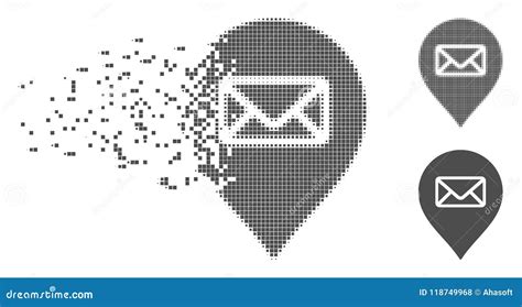 Icono De Semitono Del Marcador De La Oficina De Correos Del Pixel Del