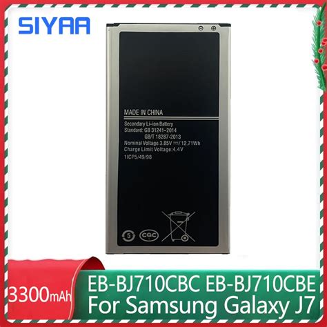 Siyaa New Eb Bj710cbc Eb Bj710cbe Battery For Samsung Galaxy J7 J710 J710f M H Fn