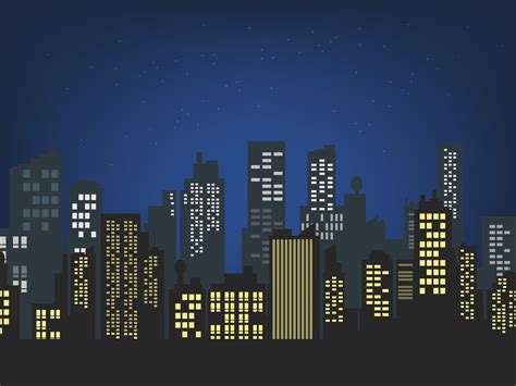 Cityscape Night Vector Art At Vecteezy