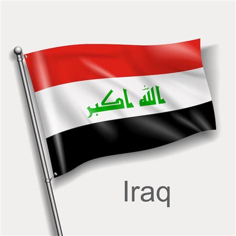 Premium Vector National Flag Of Iraq In Asia