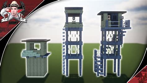 Minecraft Modern Military Base Props Tutorial Part 2 Watchtowers