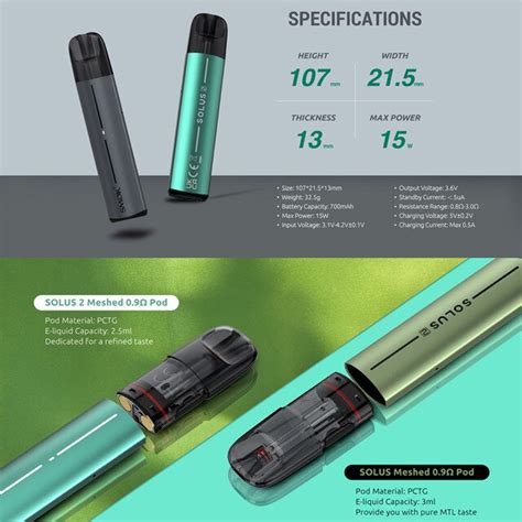 SMOK Kit De Vapoteur Original Avec 2 Dosettes Batterie 700mAh 15W