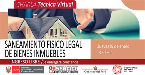 Charla Virtual Gratuita Sencico Saneamiento F Sico Legal De Bienes