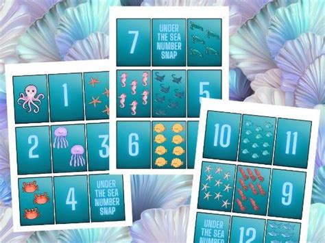 Under The Sea Number Snap 1 12 Teaching Resources