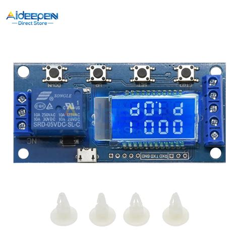 Dc V Micro Usb Lcd Digital Display Time Delay Relay Module Control